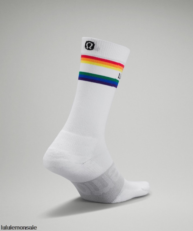 Lululemon Deutschland DELULU906 | Daily Stride Crew Sock Stripe Weiß